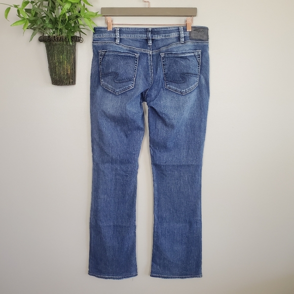 Silver Jeans Denim - Silver Berkley Slim Boot Bootcut Distressed Jeans